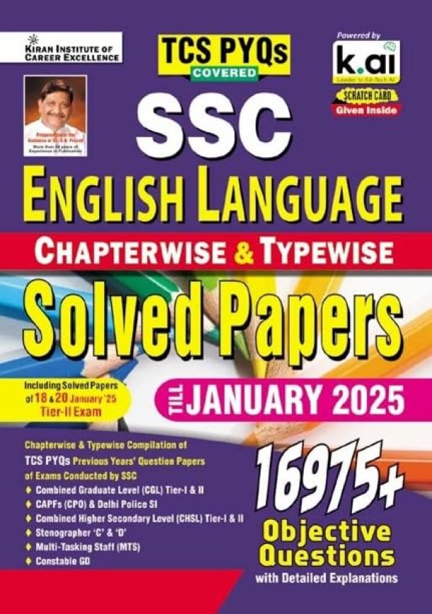 SSC English Language Chapterwise & Typewise Solved Papers Till January 2025 TCS PYQs Covered for CGL,CPO,CHSL,MTS,Steno & Constable GD (English Medium)(5318
